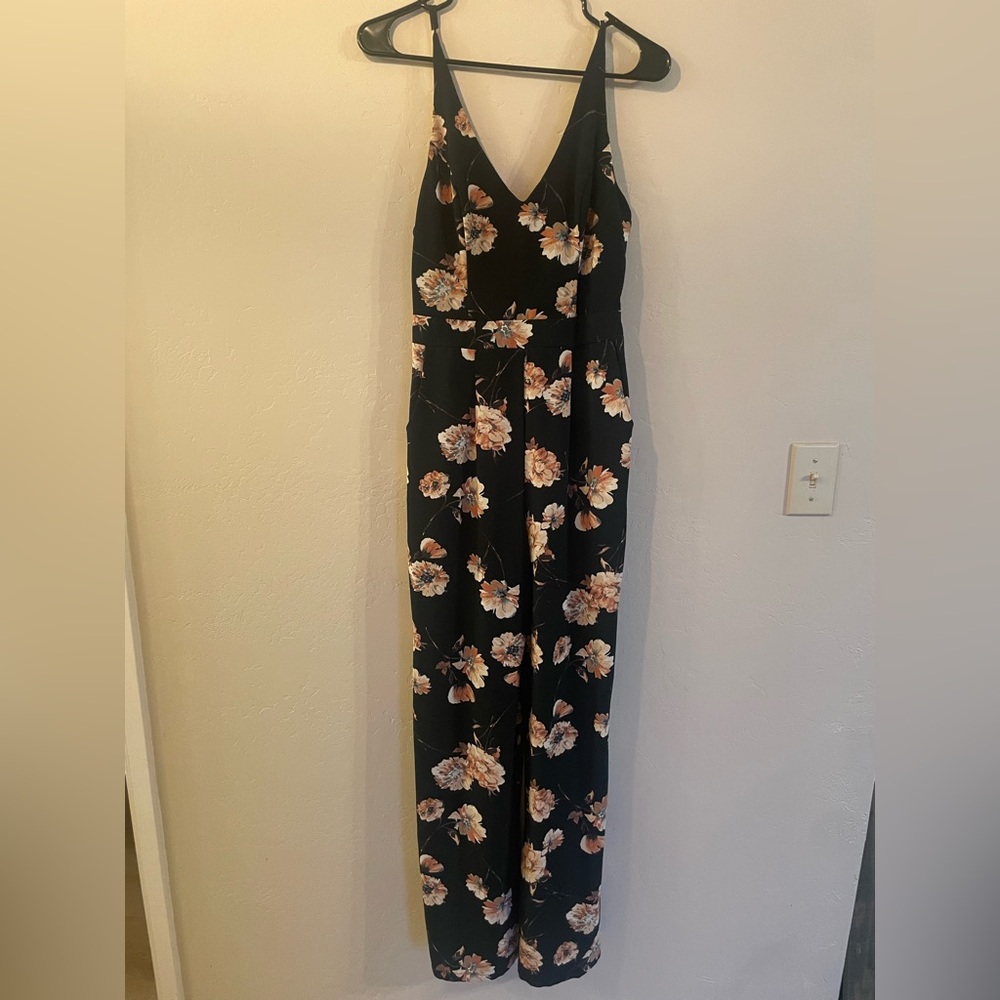 Bailey Blue Black and Pink Floral Jumpsuit